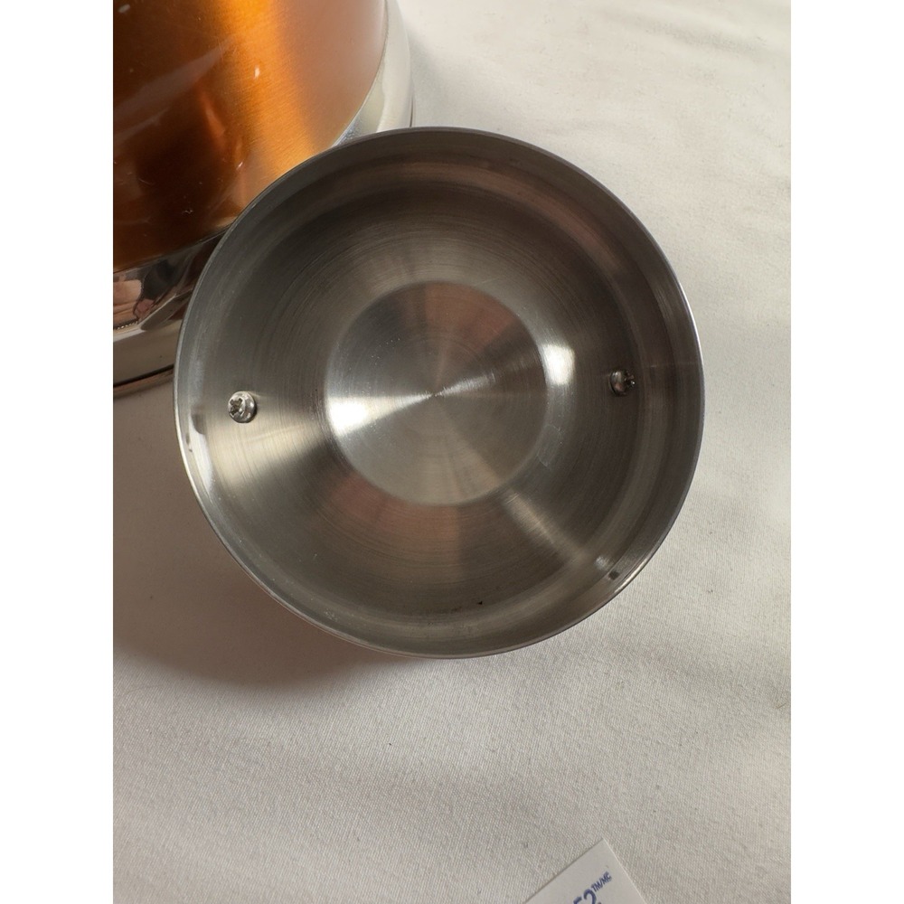 Lenox Whistling Tea Kettle 2 5 Qt Stainless Steel Gold Rubber Handle - Picture 7 of 11